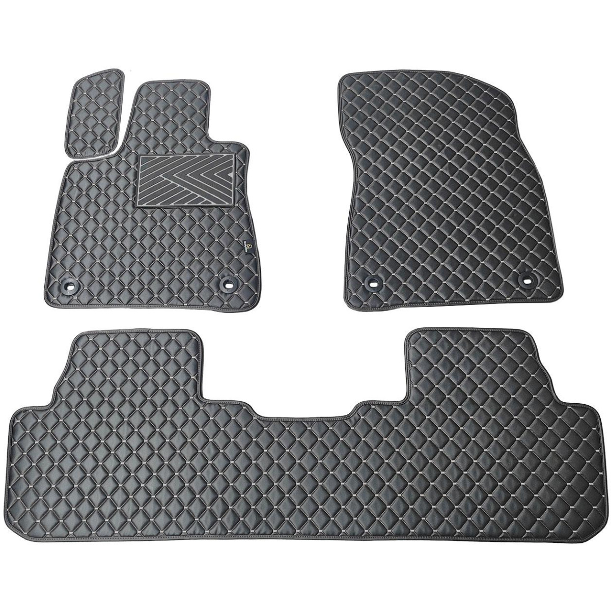 Eco-nahka matot QuiltyMats LEXUS RX 2015-2022 (Musta / harmaat ompeleet)