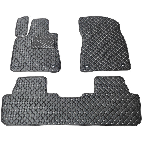 Eco-nahka matot QuiltyMats LEXUS RX 2015-2022 (Musta / harmaat ompeleet)