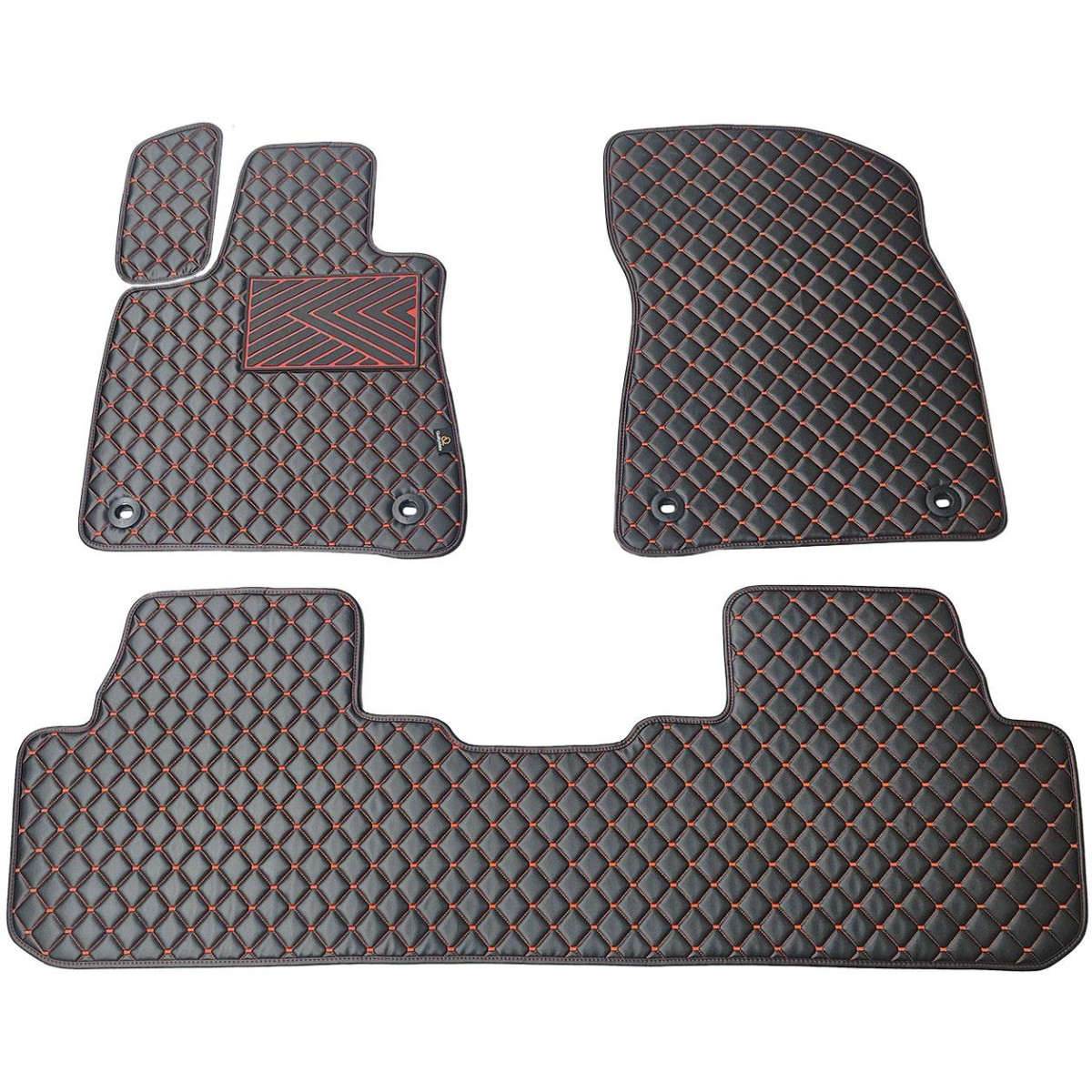 Eco-nahka matot QuiltyMats LEXUS RX 2015-2022 (Musta / punaiset ompeleet)