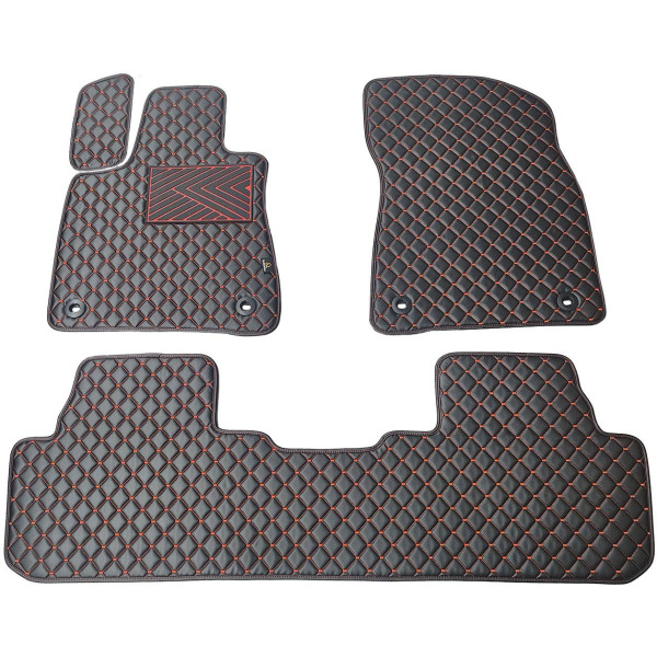 Eco-nahka matot QuiltyMats LEXUS RX 2015-2022 (Musta / punaiset ompeleet)