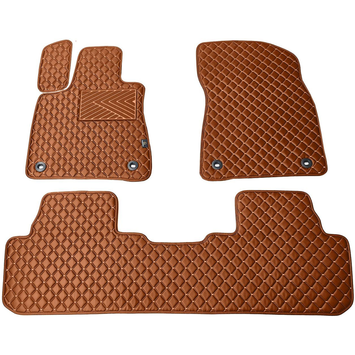 Eco-nahka matot QuiltyMats LEXUS RX 2015-2022 (Ruskea / ruskeat ompeleet)