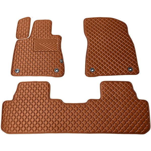 Eco-nahka matot QuiltyMats LEXUS RX 2015-2022 (Ruskea / ruskeat ompeleet)