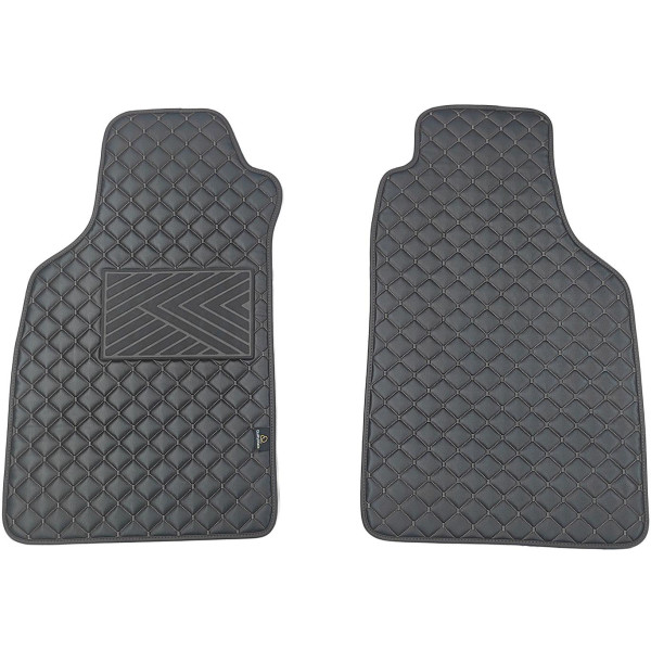 Eco-nahka matot QuiltyMats LIGIER JS50 vuodesta 2012 (Musta / mustat ompeleet)