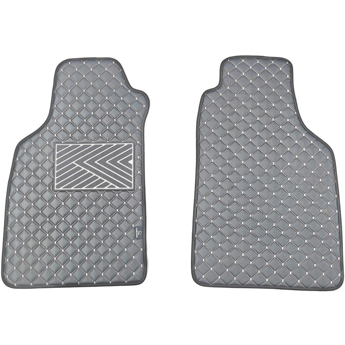 Eco-nahka matot QuiltyMats LIGIER JS50 vuodesta 2012 (Harmaa / harmaat ompeleet)