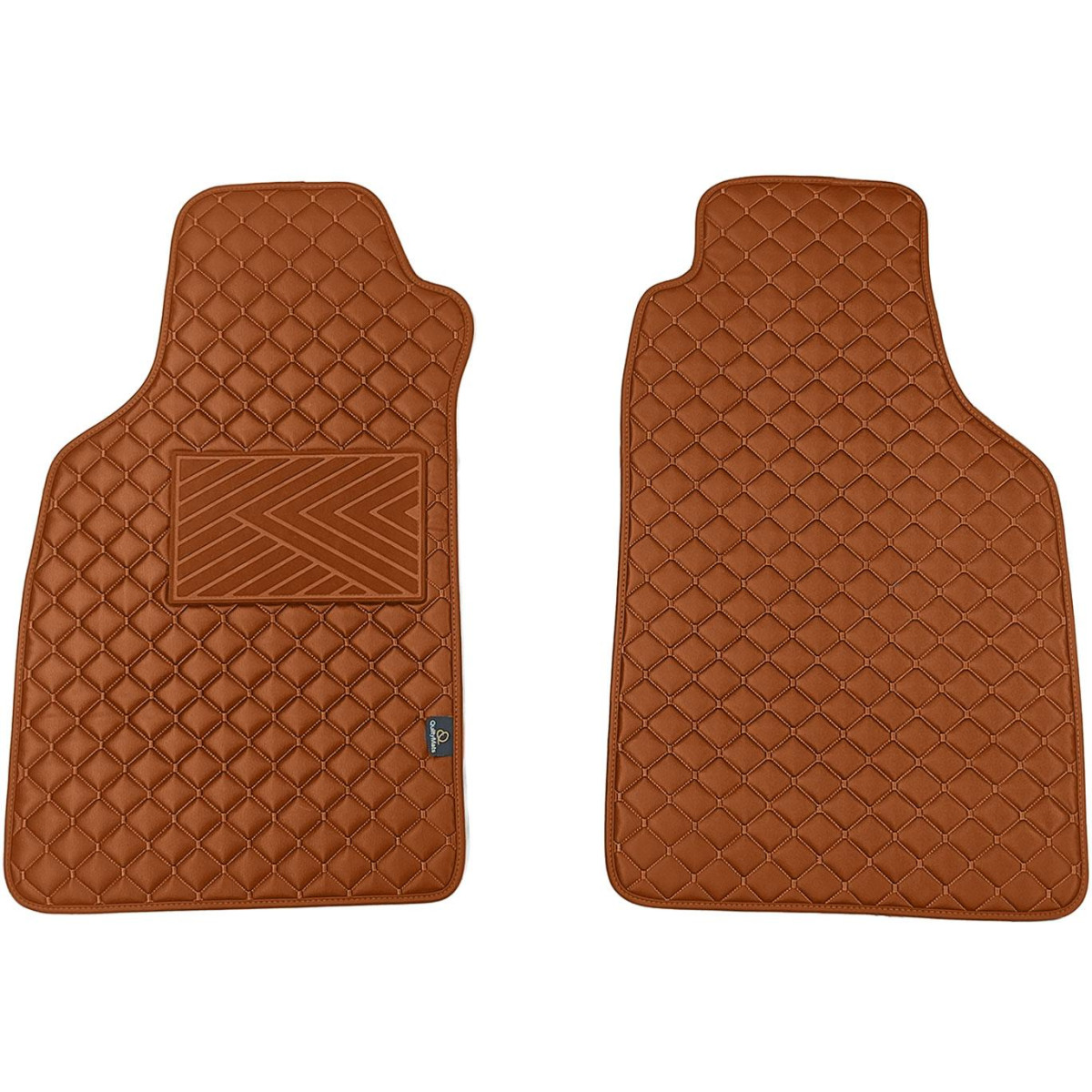 Eco-nahka matot QuiltyMats LIGIER JS50 vuodesta 2012 (Ruskea / ruskeat ompeleet)