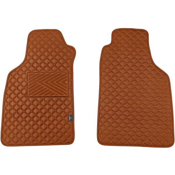 Eco-nahka matot QuiltyMats LIGIER JS50 vuodesta 2012 (Ruskea / ruskeat ompeleet)