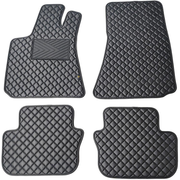 Eco-nahka matot QuiltyMats MASERATI GHIBLI 2013-2023 (Musta / mustat ompeleet)