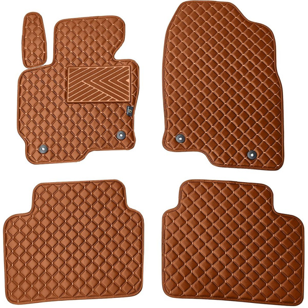 Eco-nahka matot QuiltyMats MAZDA CX-5 2012-2016 (Ruskea / ruskeat ompeleet)