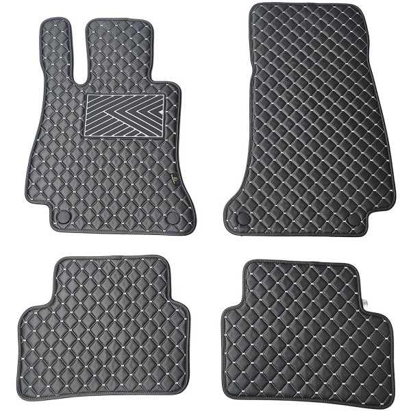 Eco-nahka matot QuiltyMats MERCEDES-BENZ E-class W213 2016-2023 (Musta / harmaat ompeleet)
