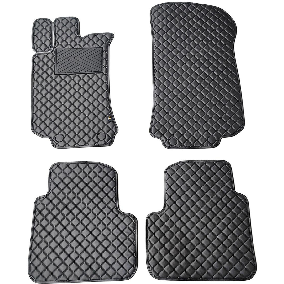 Eco-nahka matot QuiltyMats MERCEDES-BENZ R-class W251 2005-2015 (Musta / mustat ompeleet)