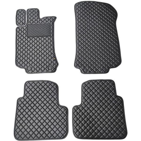 Eco-nahka matot QuiltyMats MERCEDES-BENZ R-class W251 2005-2015 (Musta / mustat ompeleet)