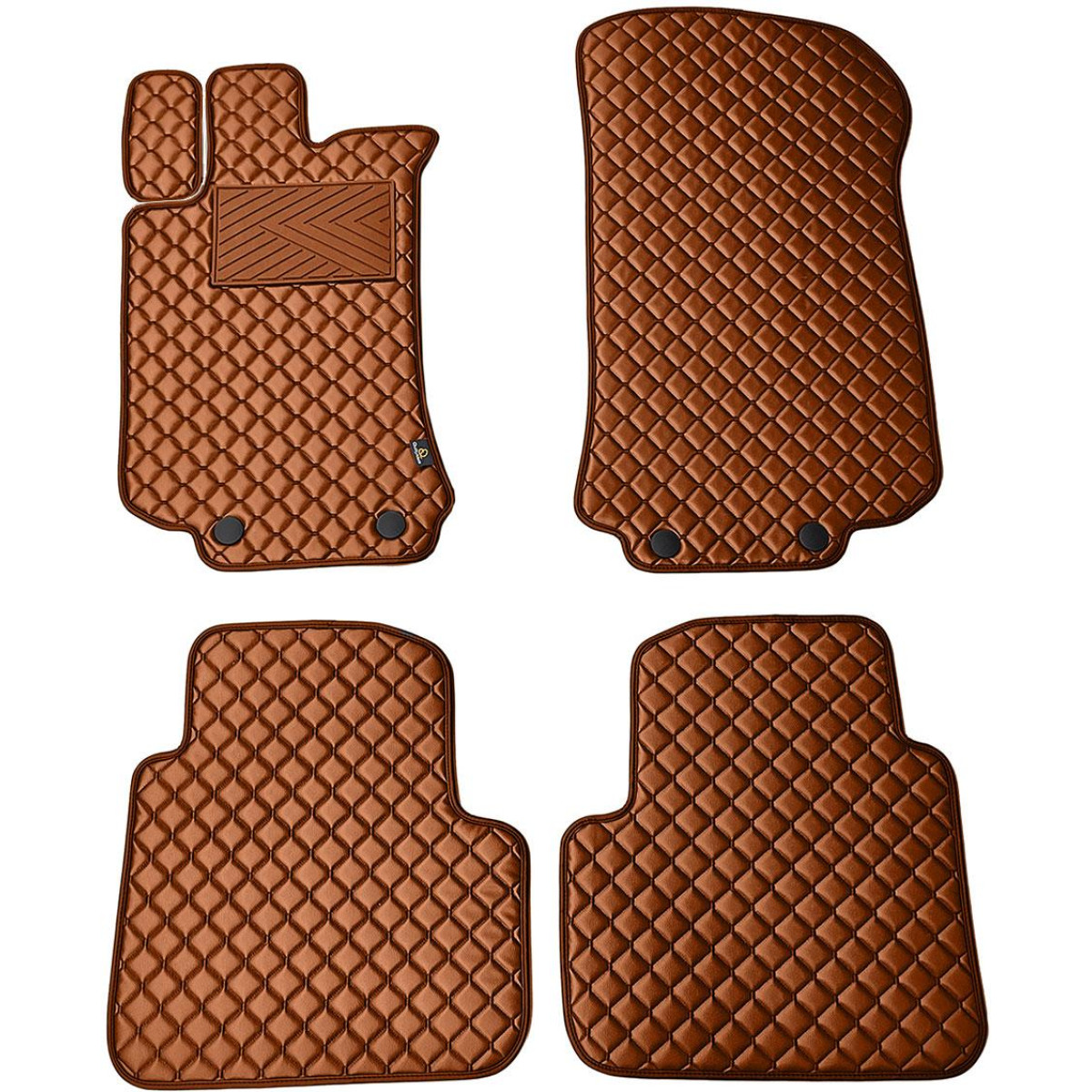 Eco-nahka matot QuiltyMats MERCEDES-BENZ R-class W251 2005-2015 (Ruskea / ruskeat ompeleet)