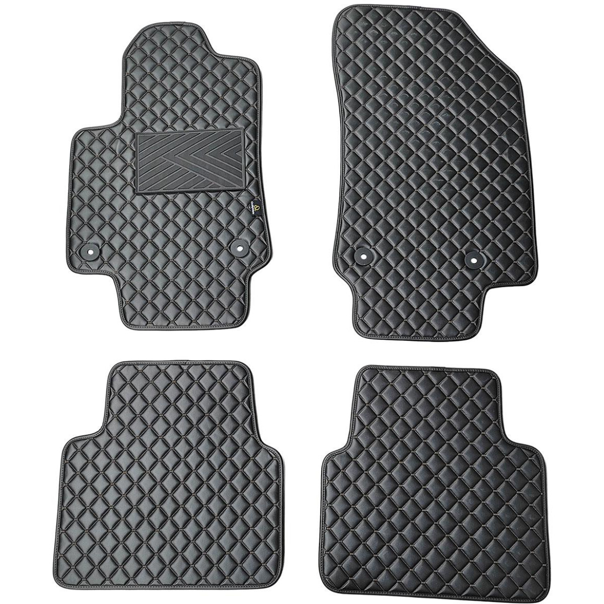 Eco-nahka matot QuiltyMats OPEL CROSSLAND X 2017-2024 (Musta / mustat ompeleet)