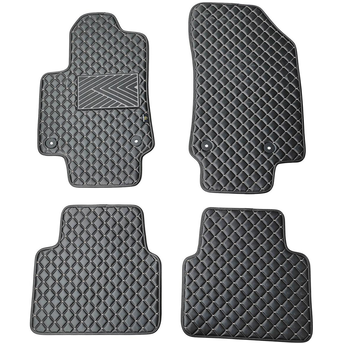 Eco-nahka matot QuiltyMats OPEL CROSSLAND X 2017-2024 (Musta / harmaat ompeleet)