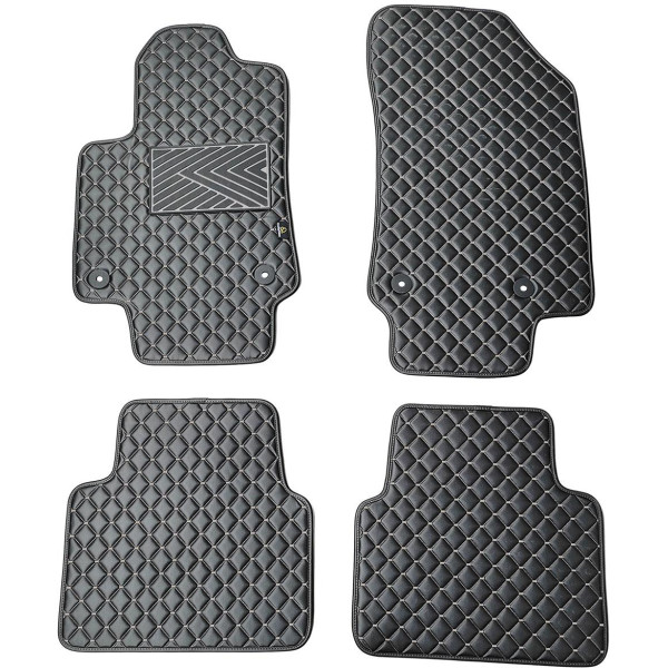 Eco-nahka matot QuiltyMats OPEL CROSSLAND X 2017-2024 (Musta / harmaat ompeleet)