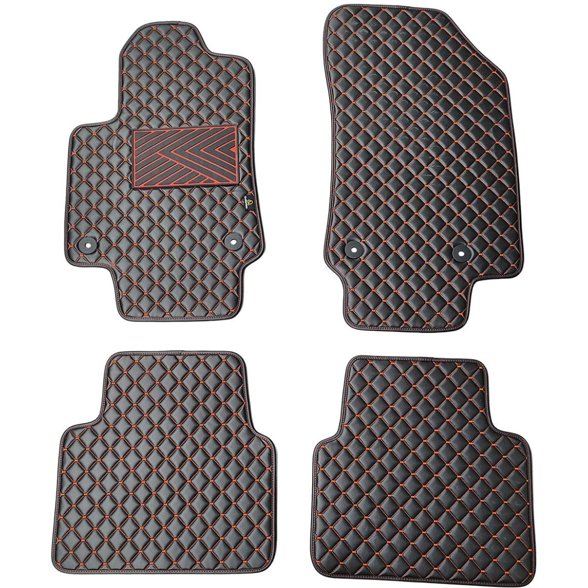 Eco-nahka matot QuiltyMats OPEL CROSSLAND X 2017-2024 (Musta / punaiset ompeleet)