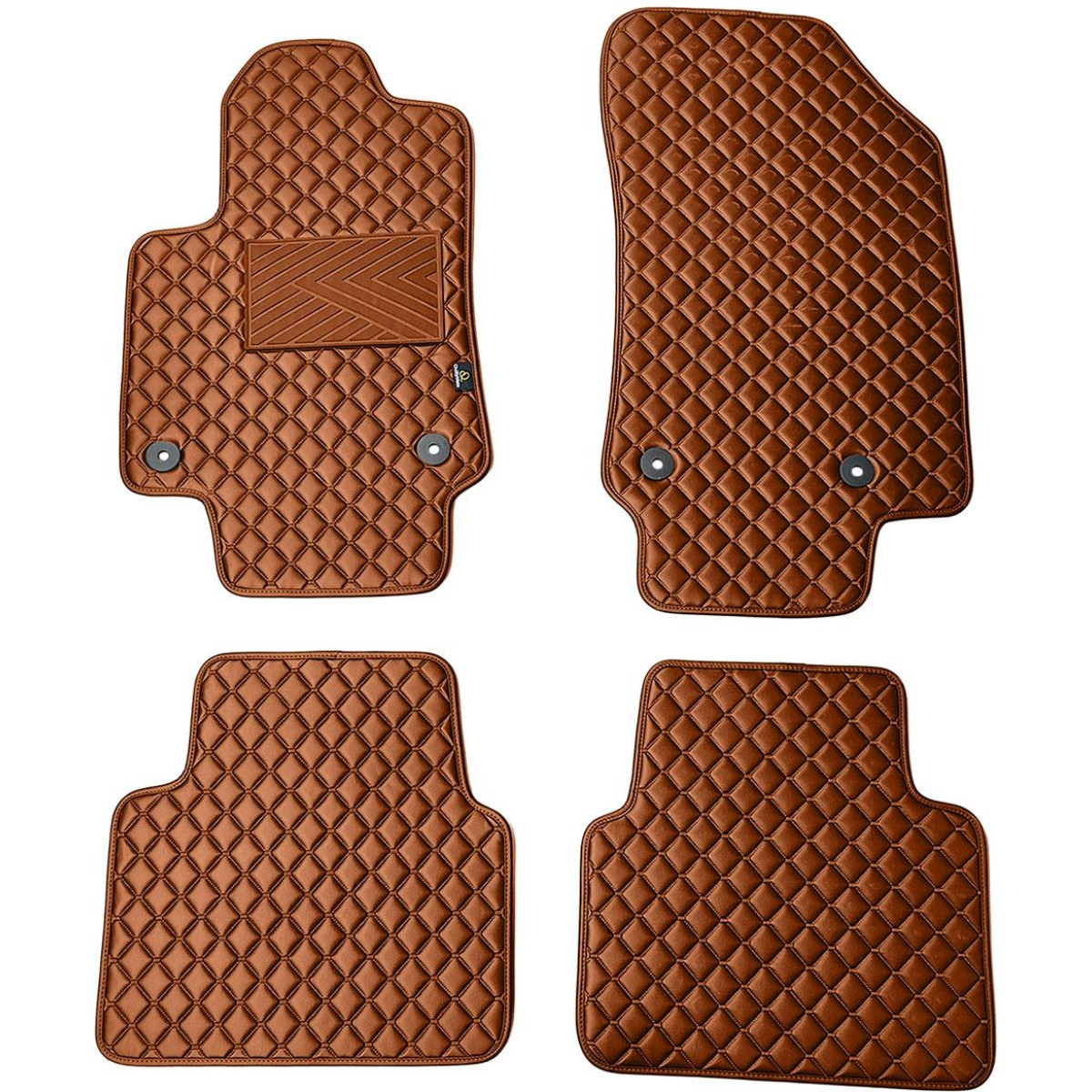 Eco-nahka matot QuiltyMats OPEL CROSSLAND X 2017-2024 (Ruskea / ruskeat ompeleet)