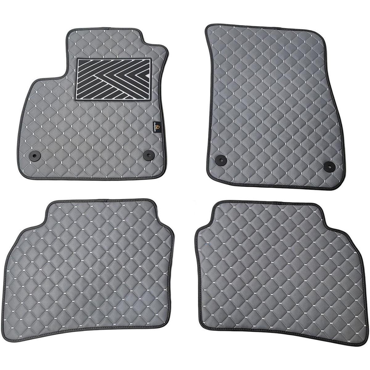 Eco-nahka matot QuiltyMats OPEL INSIGNIA 2017-2022 (Harmaa / harmaat ompeleet)