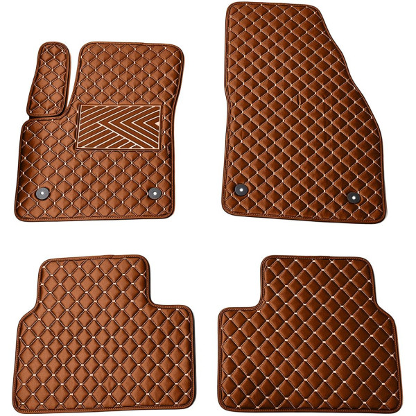 Eco-nahka matot QuiltyMats OPEL MERIVA 2010-2017 (B) (Ruskea / ruskeat ompeleet)