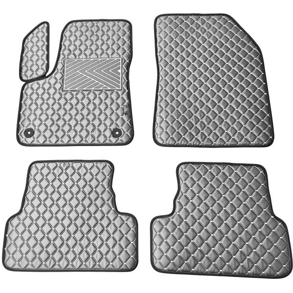 Eco-nahka matot QuiltyMats PEUGEOT 3008 2017-2024 (Harmaa / harmaat ompeleet)