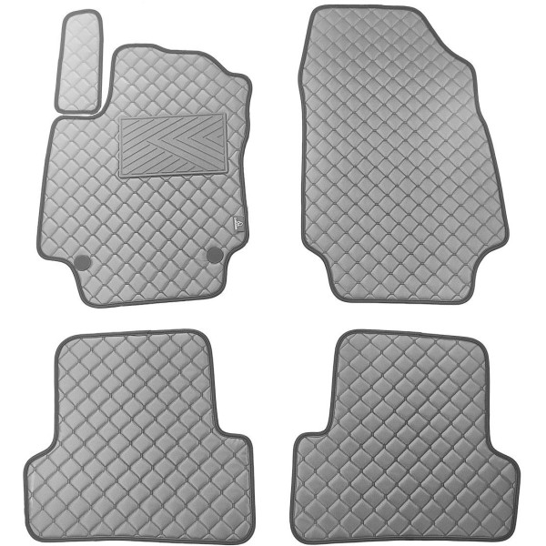 Eco-nahka matot QuiltyMats RENAULT CAPTUR 2013-2018 (Harmaa / harmaat ompeleet)