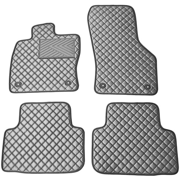Eco-nahka matot QuiltyMats SKODA OCTAVIA 2013-2020 (Harmaa / harmaat ompeleet)