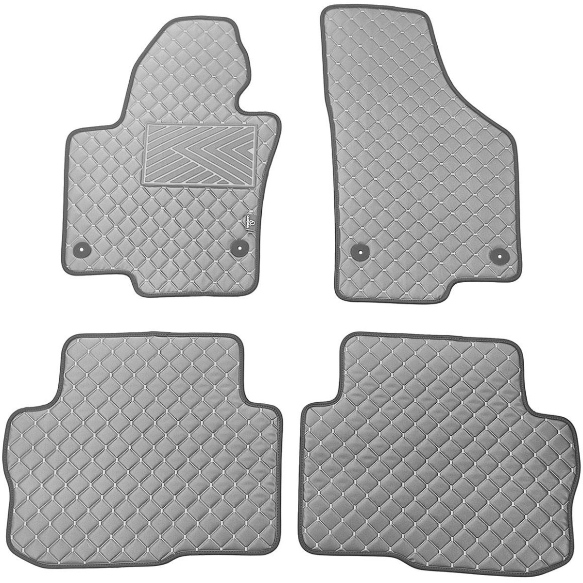 Eco-nahka matot QuiltyMats SKODA SUPERB 2008-2015 (Harmaa / harmaat ompeleet)
