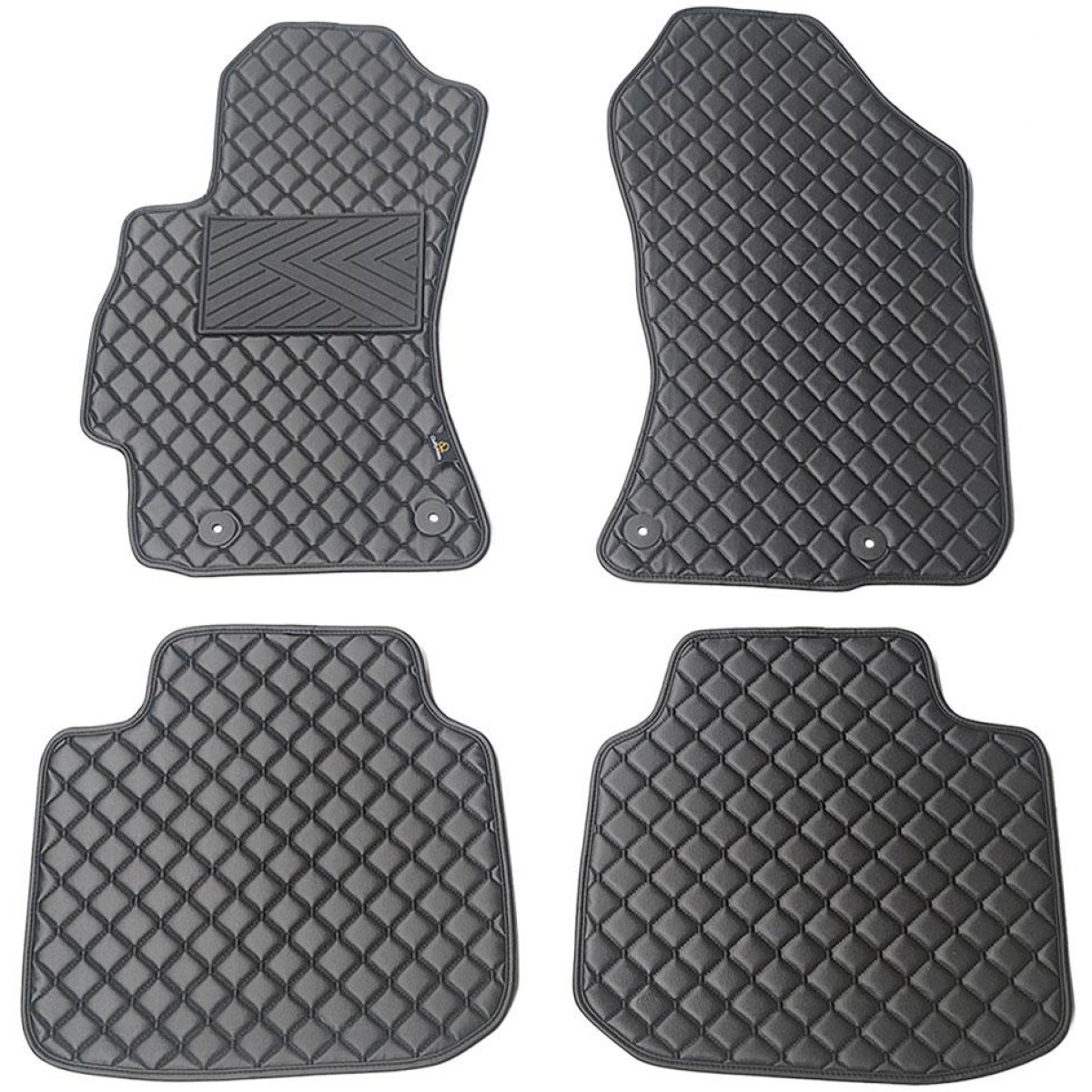 Eco-nahka matot QuiltyMats SUBARU OUTBACK 2015-2020 (Musta / mustat ompeleet)