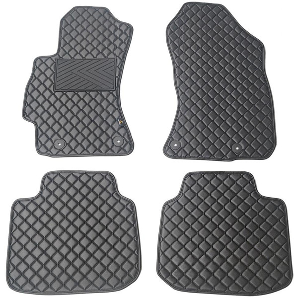 Eco-nahka matot QuiltyMats SUBARU OUTBACK 2015-2020 (Musta / mustat ompeleet)