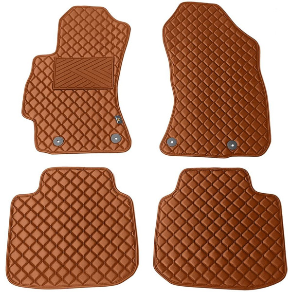 Eco-nahka matot QuiltyMats SUBARU OUTBACK 2015-2020 (Ruskea / ruskeat ompeleet)