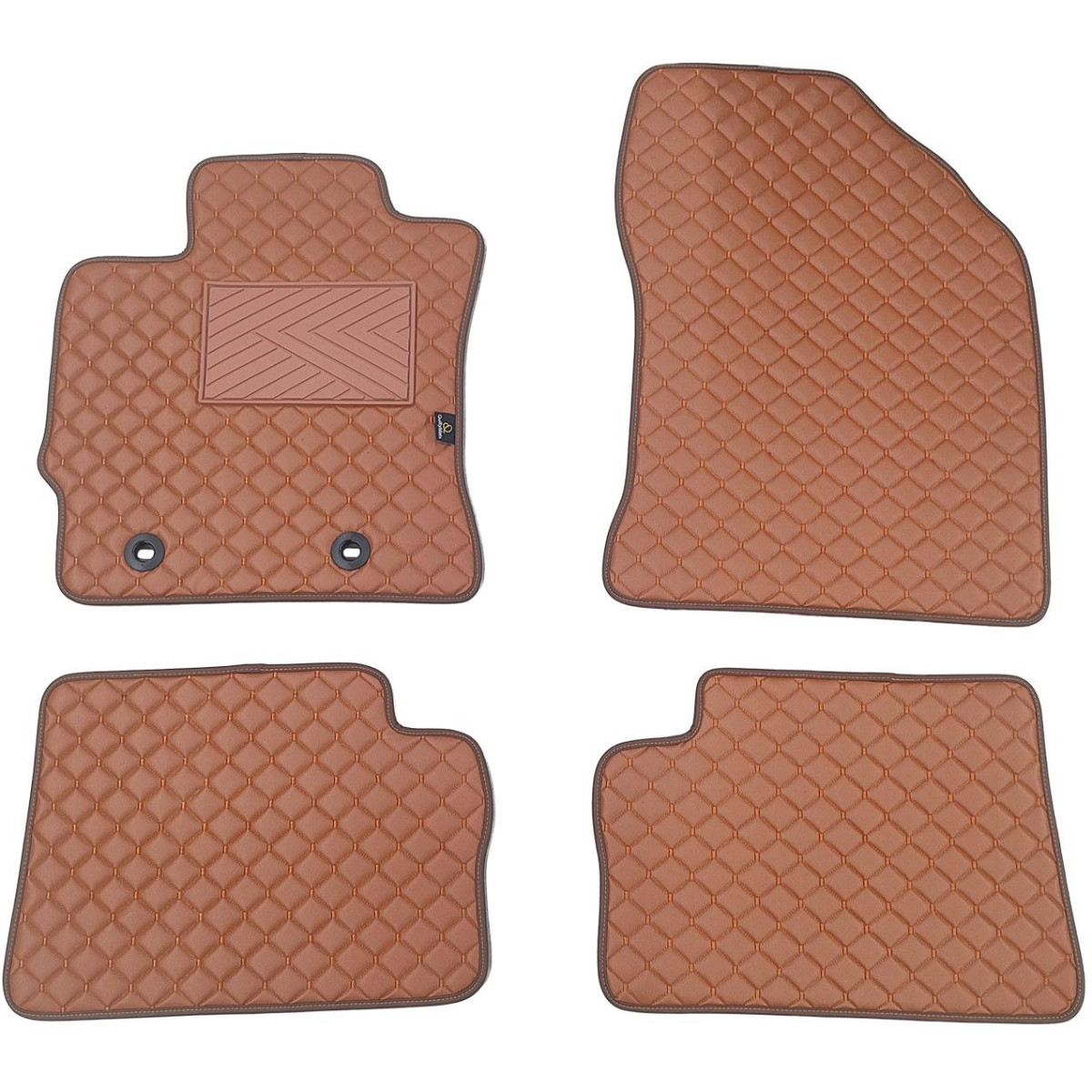 Eco-nahka matot QuiltyMats TOYOTA AURIS 2012-2019 (Ruskea / ruskeat ompeleet)