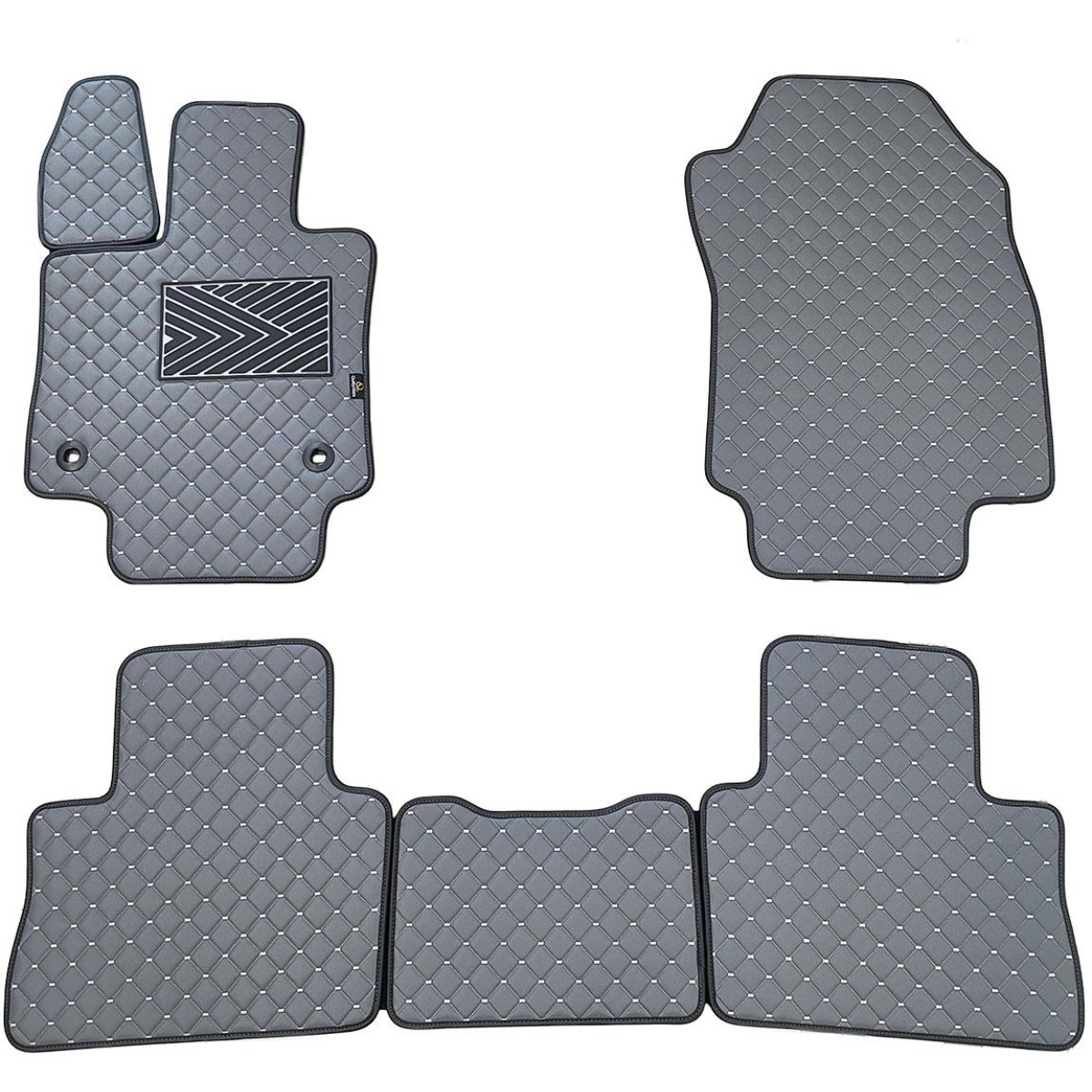 Eco-nahka matot QuiltyMats TOYOTA RAV-4 2018-2025 (Hibridas) (Harmaa / harmaat ompeleet)