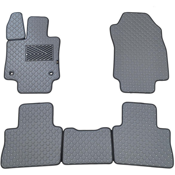Eco-nahka matot QuiltyMats TOYOTA RAV-4 2018-2025 (Hibridas) (Harmaa / harmaat ompeleet)