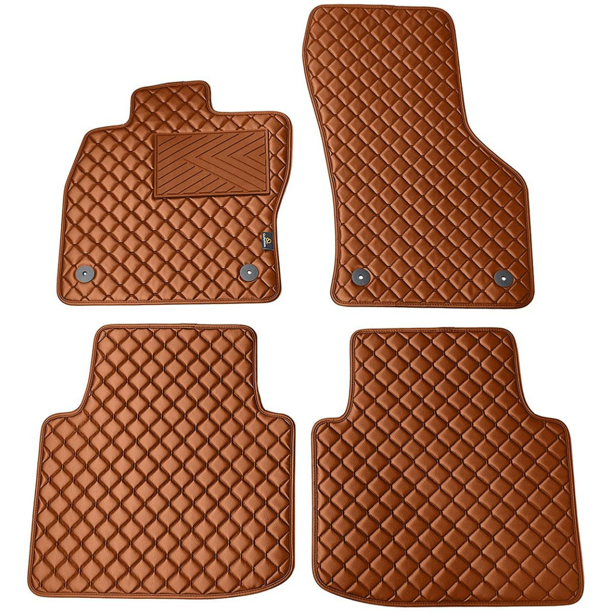 Eco-nahka matot QuiltyMats VOLKSWAGEN ARTEON 2017-2023 (Ruskea / ruskeat ompeleet)