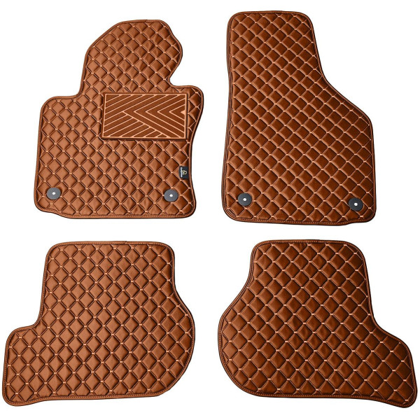 Eco-nahka matot QuiltyMats VOLKSWAGEN GOLF 2003-2009 (Ruskea / ruskeat ompeleet)
