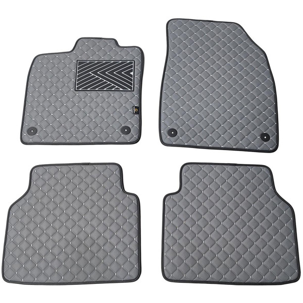 Eco-nahka matot QuiltyMats VOLKSWAGEN ID.4 vuodesta 2020 (Harmaa / harmaat ompeleet)