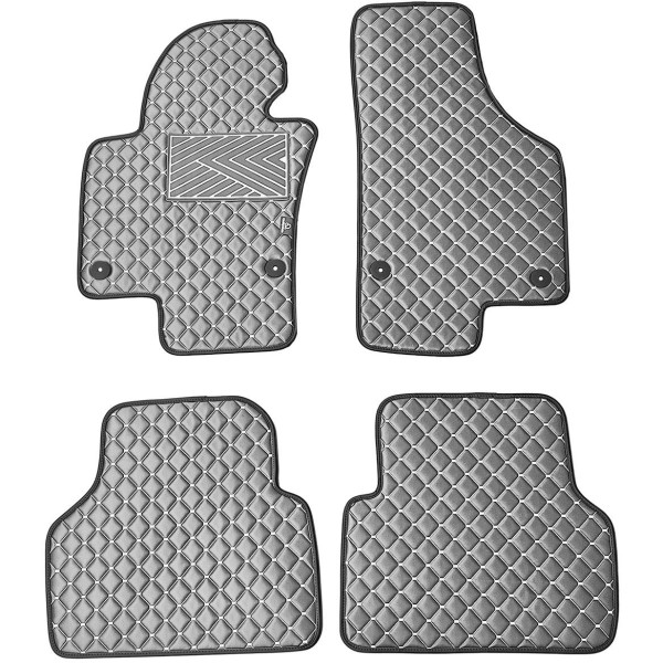 Eco-nahka matot QuiltyMats VOLKSWAGEN TIGUAN 2007-2016 (Harmaa / harmaat ompeleet)