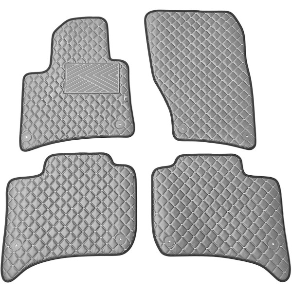 Eco-nahka matot QuiltyMats VOLKSWAGEN TOUAREG 2010-2018 (Harmaa / harmaat ompeleet)
