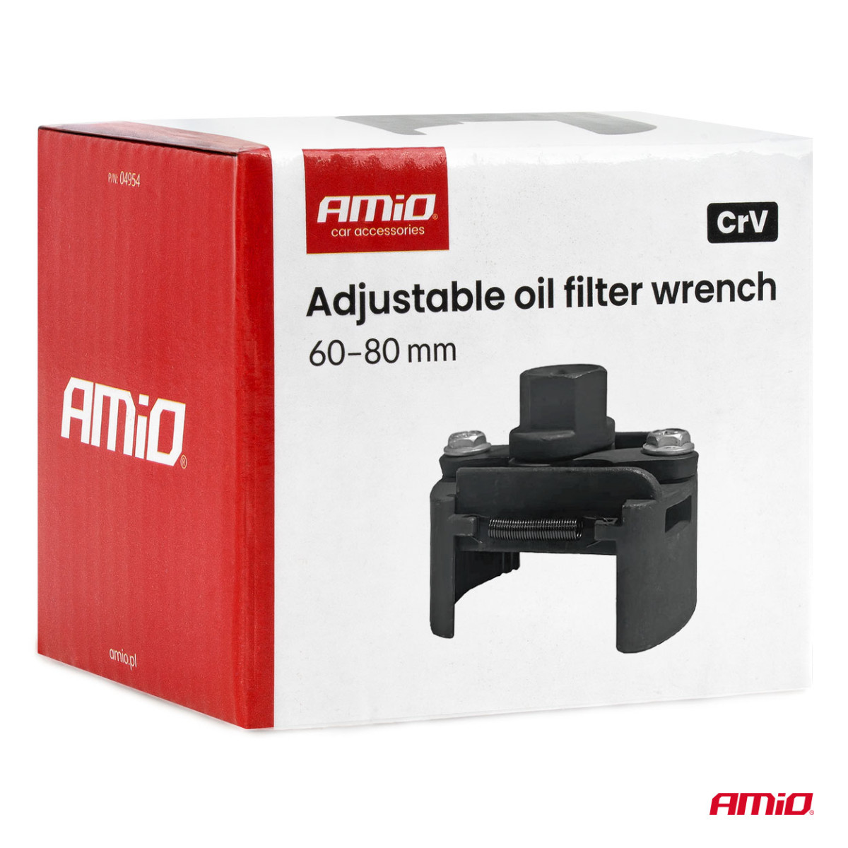 Säädettävä öljynsuodattimen avain, 60-80 mm, CrV AMIO-04954