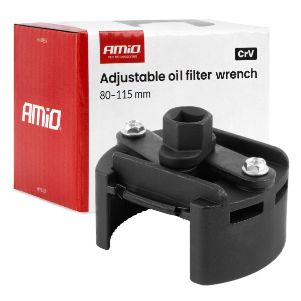 Säädettävä öljynsuodattimen avain, 80-115 mm, CrV AMIO-04955