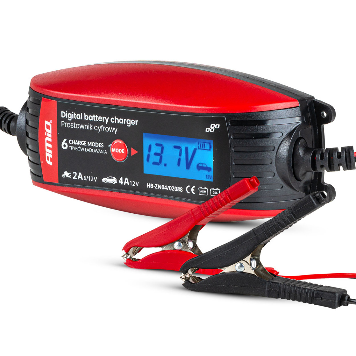 Digitaalinen akkulaturi DVL DBC 2A/4A 6V/12V AMIO-02088