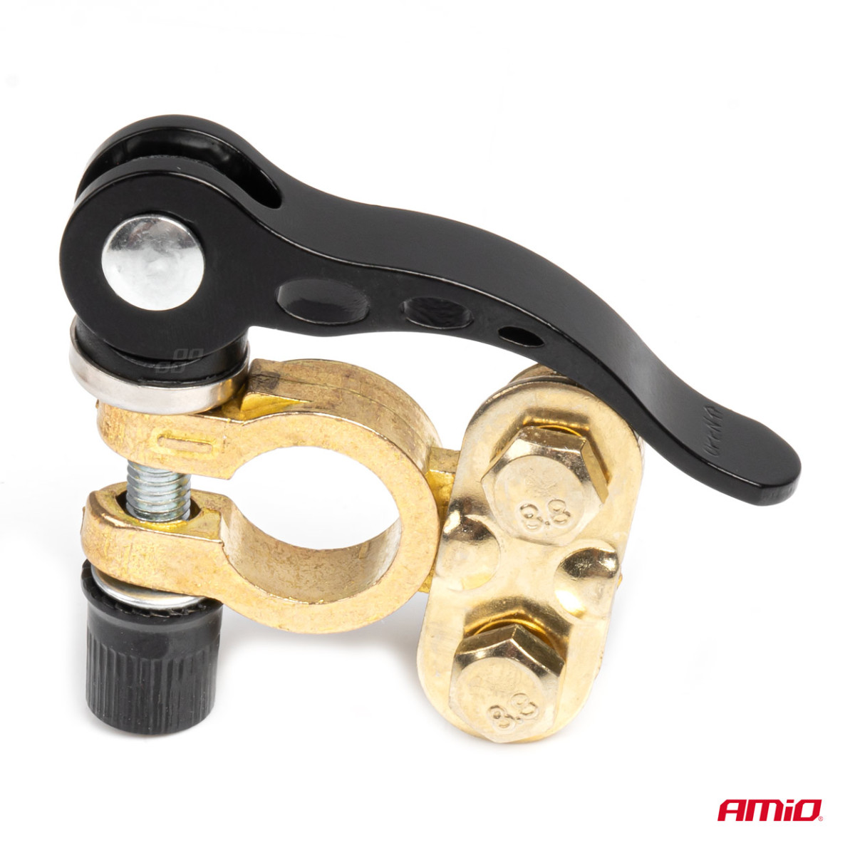 Yleismalliset akkuliittimet pikalukitusavaimella, kuparia AMiO-04059