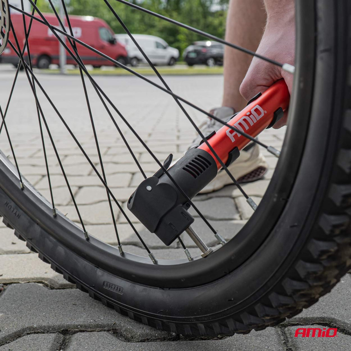 Käsipumppu polkupyörään PU01, 28 cm AMIO-02145