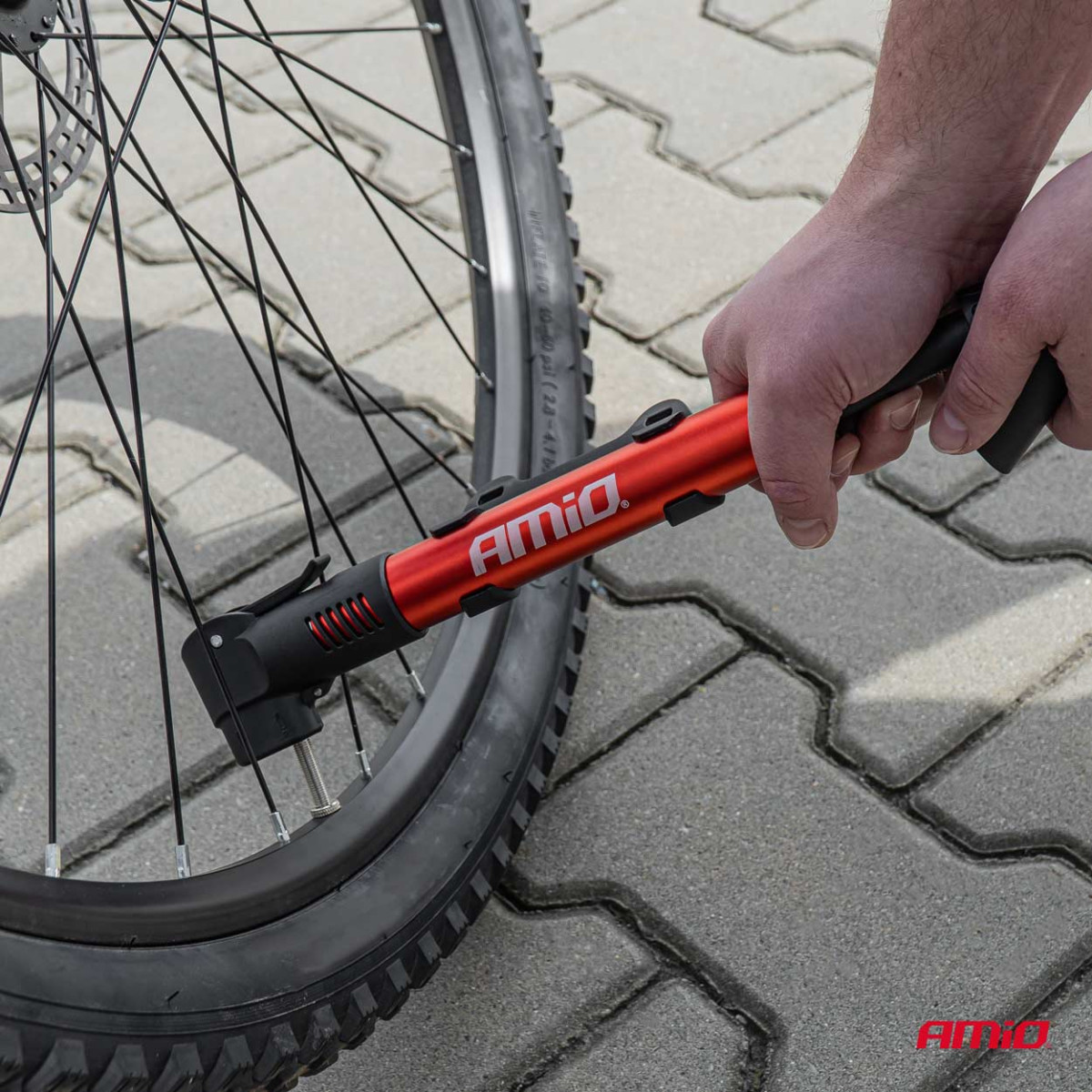 Käsipumppu polkupyörään PU01, 28 cm AMIO-02145
