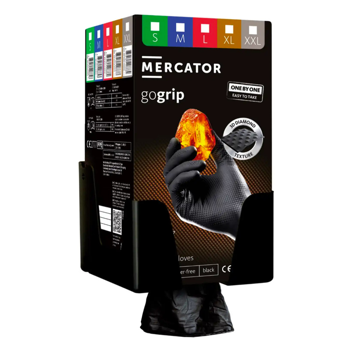 Musta GoGrip-pidike Mercator GoGrip ONE-BY-ONE -käsinelokeroon