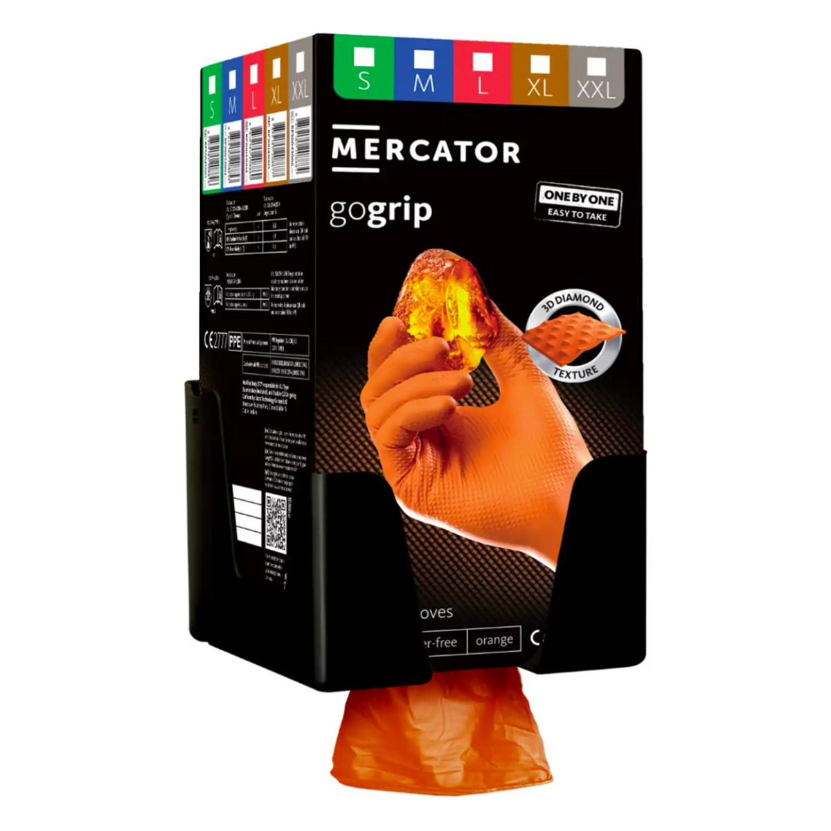 Musta GoGrip-pidike Mercator GoGrip ONE-BY-ONE -käsinelokeroon