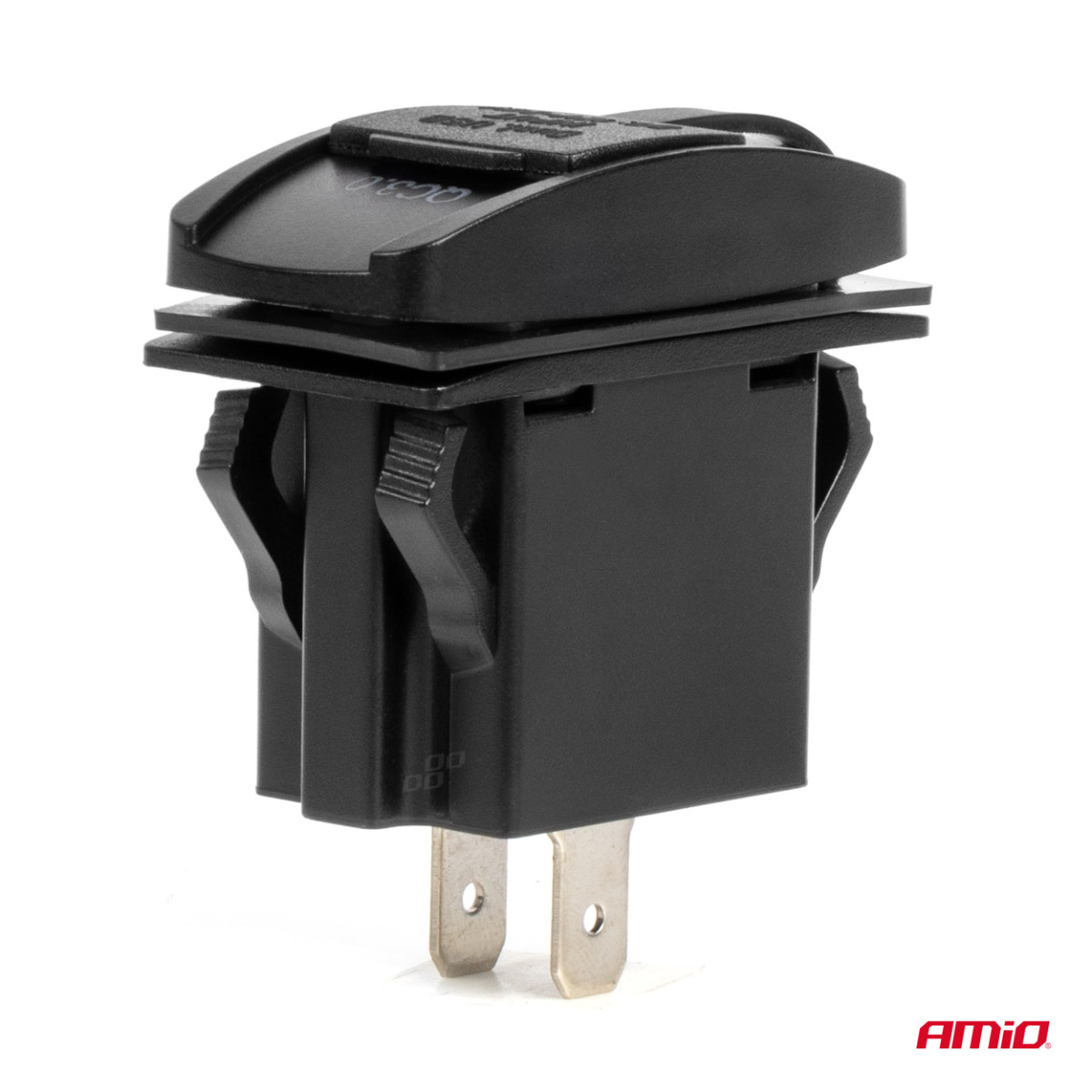 Vedenpitävä puhelimen laturi punaisella LED-valaistuksella, USB + USB C QC3.0 12/24V AMIO-04229