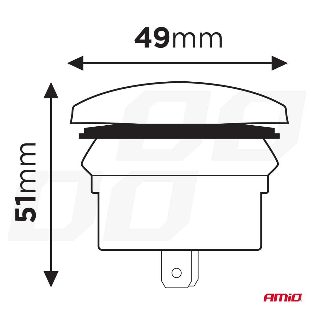 Vedenpitävä puhelimen laturi punaisella LED-valaistuksella, USB + USB C QC3.0 12/24V AMIO-04229