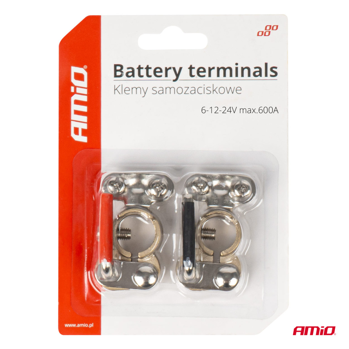 Akkuliittimet 600 A, kupari, 2 kpl. AMIO-03846