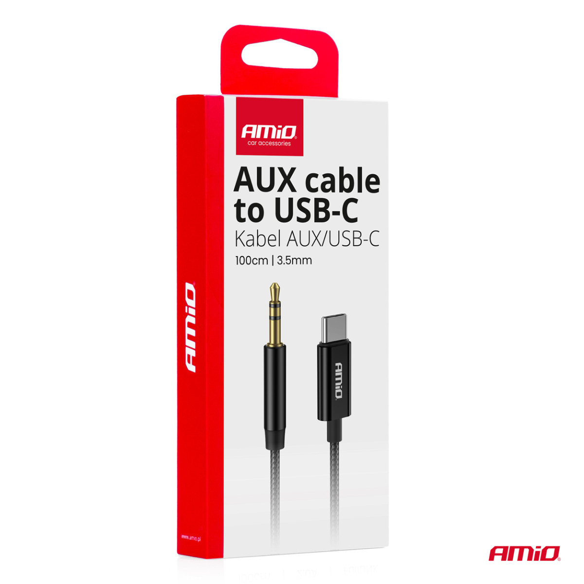 USB-C - 3,5 mm:n minijakki AUX-kaapeli 1 m AMIO-04294